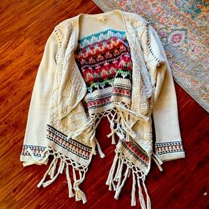 Odd Molly fringe sweater cardigan 4 medium oversize